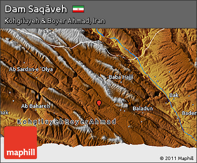 Physical 3D Map of Dam Saqāveh