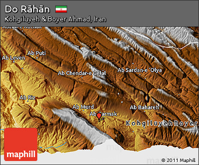 Physical 3D Map of Do Rāhān