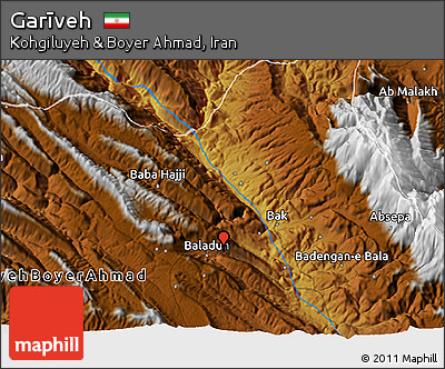 Physical 3D Map of Garīveh