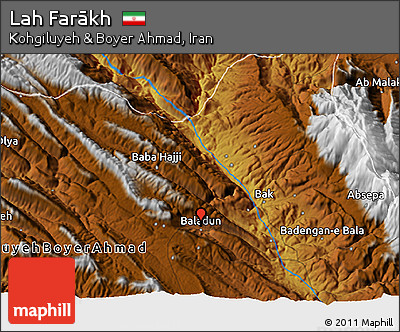 Physical 3D Map of Lah Farākh