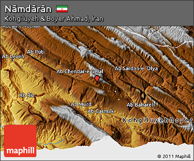 Physical 3D Map of Nāmdārān