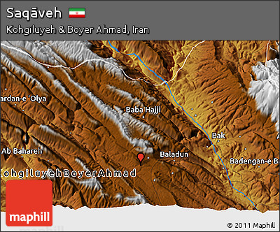 Physical 3D Map of Saqāveh