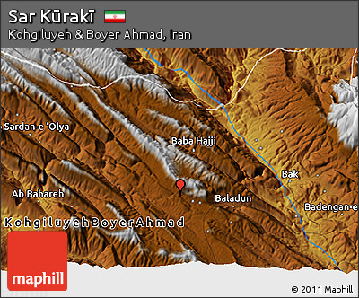 Physical 3D Map of Sar Kūrakī