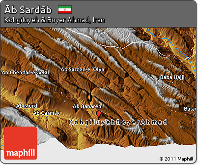 Physical 3D Map of Āb Sardāb