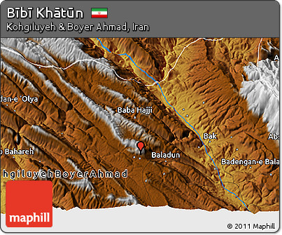 Physical 3D Map of Bībī Khātūn