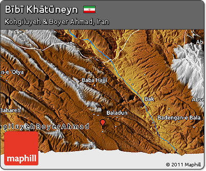Physical 3D Map of Bībī Khātūneyn