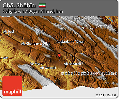 Physical 3D Map of Chāl Shāhīn