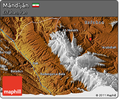 Physical 3D Map of Māndījān