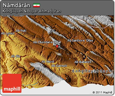 Physical 3D Map of Nāmdārān