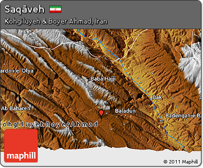 Physical 3D Map of Saqāveh
