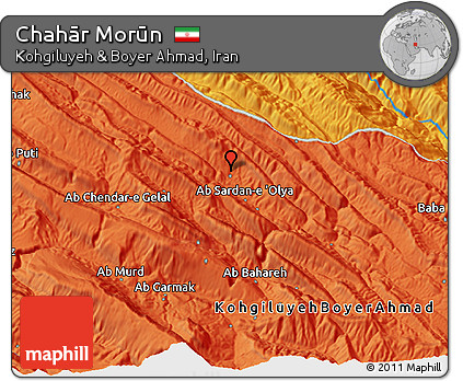 Political 3D Map of Chahār Morūn
