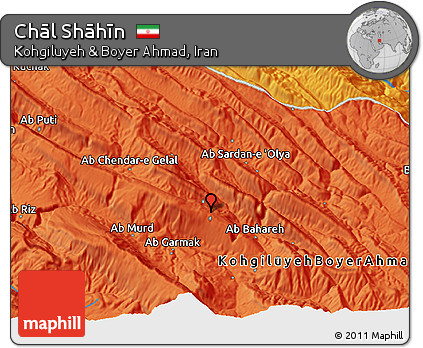 Political 3D Map of Chāl Shāhīn