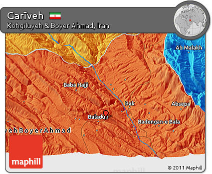 Political 3D Map of Garīveh
