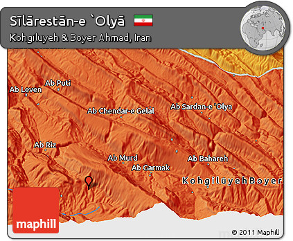 Political 3D Map of Sīlārestān-e `Olyā