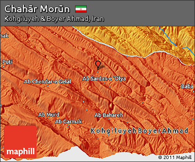 Political 3D Map of Chahār Morūn