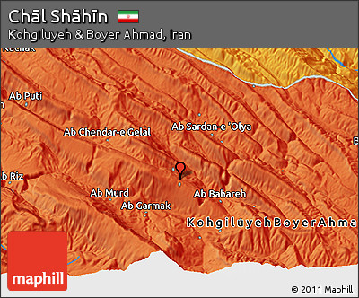 Political 3D Map of Chāl Shāhīn