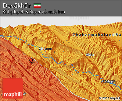 Political 3D Map of Davākhūr