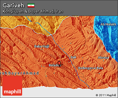Political 3D Map of Garīveh