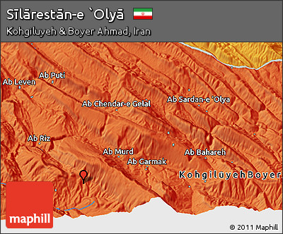 Political 3D Map of Sīlārestān-e `Olyā