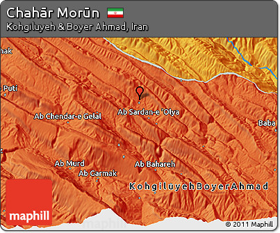Political 3D Map of Chahār Morūn