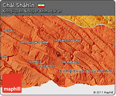 Political 3D Map of Chāl Shāhīn