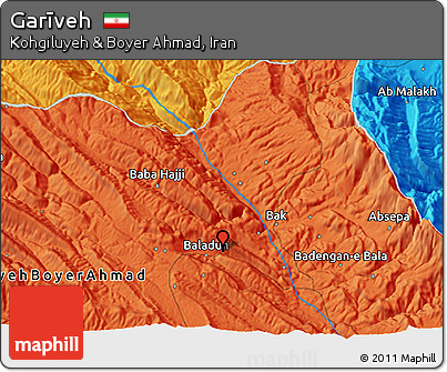 Political 3D Map of Garīveh