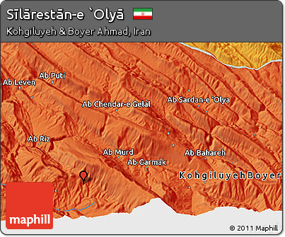 Political 3D Map of Sīlārestān-e `Olyā