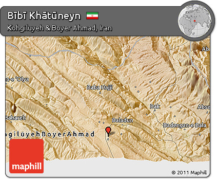 Satellite 3D Map of Bībī Khātūneyn