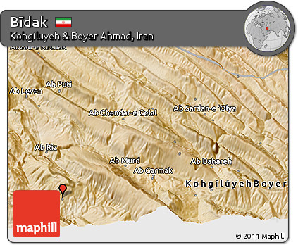 Satellite 3D Map of Bīdak