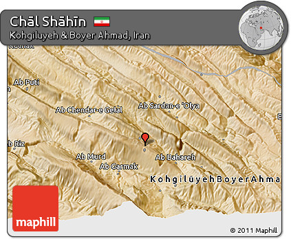 Satellite 3D Map of Chāl Shāhīn
