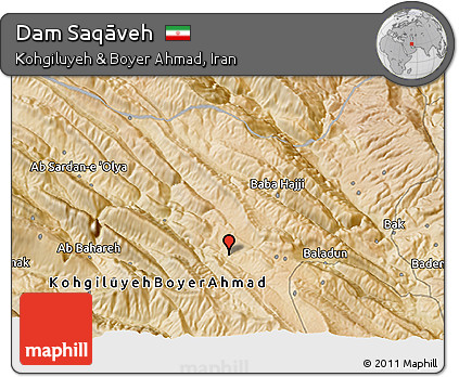 Satellite 3D Map of Dam Saqāveh