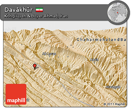 Satellite 3D Map of Davākhūr