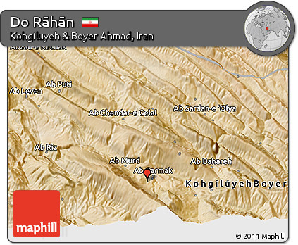 Satellite 3D Map of Do Rāhān