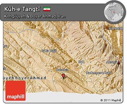 Satellite 3D Map of Kūh-e Tangtī