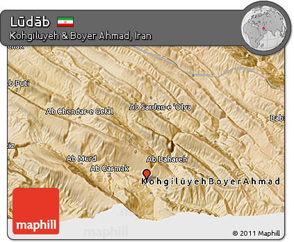 Satellite 3D Map of Lūdāb