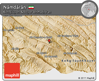 Satellite 3D Map of Nāmdārān