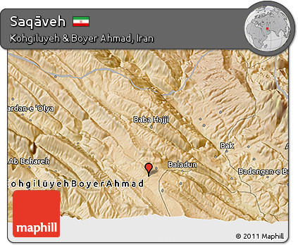 Satellite 3D Map of Saqāveh