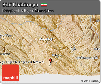 Satellite 3D Map of Bībī Khātūneyn