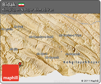 Satellite 3D Map of Bīdak