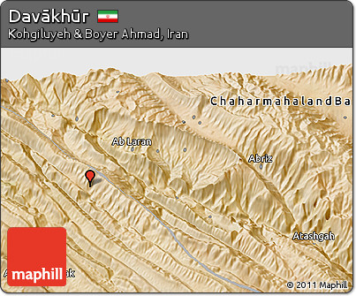Satellite 3D Map of Davākhūr