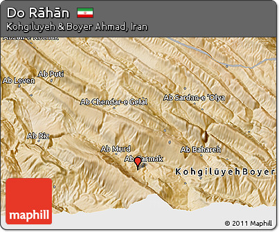 Satellite 3D Map of Do Rāhān