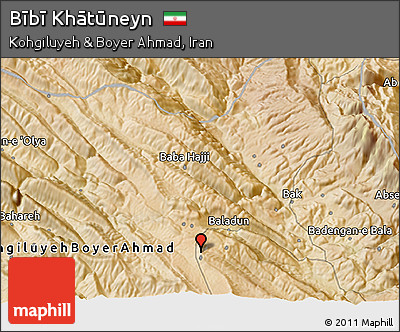 Satellite 3D Map of Bībī Khātūneyn