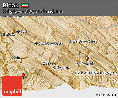 Satellite 3D Map of Bīdak