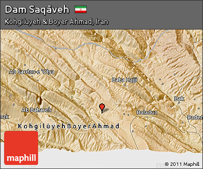 Satellite 3D Map of Dam Saqāveh