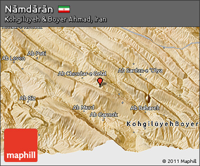 Satellite 3D Map of Nāmdārān