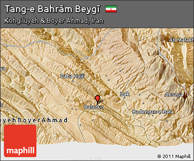 Satellite 3D Map of Tang-e Bahrām Beygī