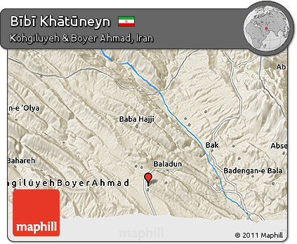 Shaded Relief 3D Map of Bībī Khātūneyn