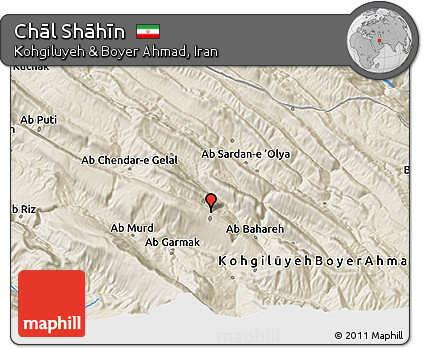 Shaded Relief 3D Map of Chāl Shāhīn