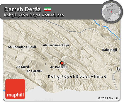 Shaded Relief 3D Map of Darreh Derāz