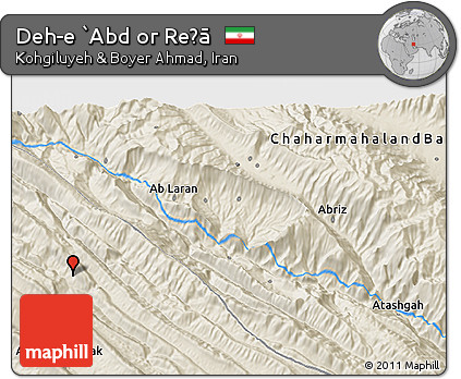 Shaded Relief 3D Map of Deh-e `Abd Or Reẕā